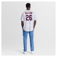 Nolan McLean New York Mets Baseball Jersey, White Replica Sportswear Jersey Shirt, Lightweight Breathable Athletic Jersey, Casual Gift for Men
