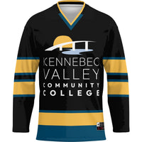 Kennebec Valley Community College Hockey Jersey, Black Sportswear Jersey Shirt, Long Sleeve Hockey Sweater Jersey, Casual Gift for Men