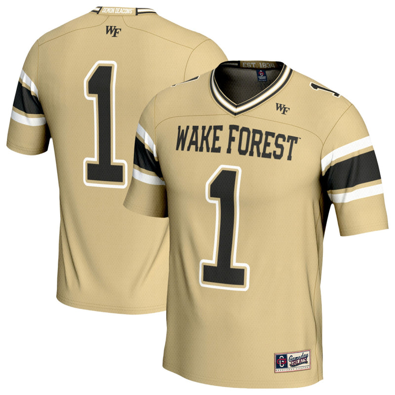 Wake Forest Demon Deacons Football Jersey, Gold Fashion Sportswear Jersey Shirt, Lightweight Breathable Athletic Jersey, Casual Gift for Men