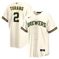 Brice Turang Milwaukee Brewers Baseball Jersey, Cream Sportswear Jersey Shirt, Lightweight Breathable Athletic Jersey, Casual Gift for Men