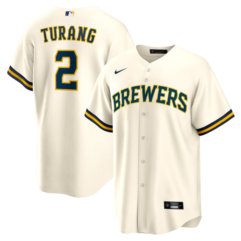 Brice Turang Milwaukee Brewers Baseball Jersey, Cream Sportswear Jersey Shirt, Lightweight Breathable Athletic Jersey, Casual Gift for Men