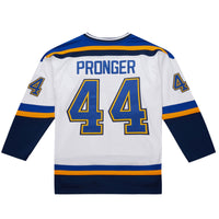 Chris Pronger St. Louis Blues Hockey Jersey, White Sportswear Jersey Shirt, Long Sleeve Hockey Sweater Jersey, Casual Gift for Men