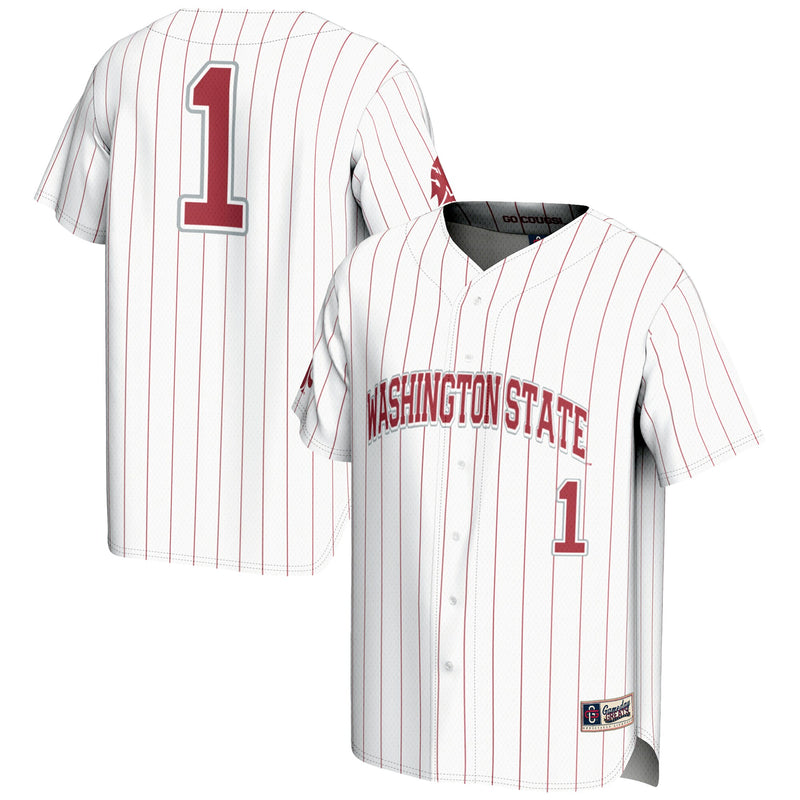 Washington State Cougars Lightweight Baseball Jersey, White Sportswear Jersey Shirt, Lightweight Breathable Athletic Jersey, Casual Gift for Men