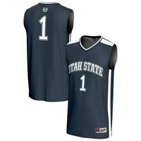 Utah State Aggies Basketball Jersey, Navy Fashion Lightweight Sportswear Jersey Shirt, Sleeveless Athletic Tank Jersey, Casual Gift for Men