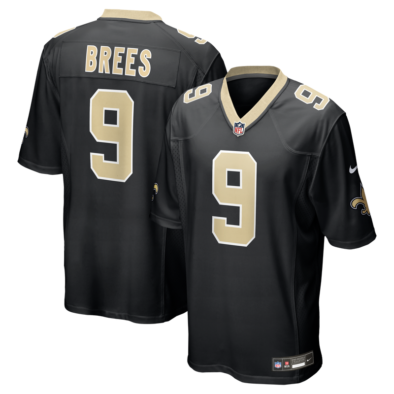 Drew Brees New Orleans Saints Football Jersey, Black Game Sportswear Jersey Shirt, Lightweight Breathable Athletic Jersey, Casual Gift for Men