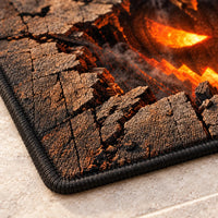 Ember Threshold - A Cracked-Wood Study in Glow and Shadow