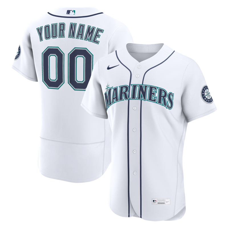 Seattle Mariners Baseball Jersey, White Authentic Home Sportswear Jersey Shirt, Lightweight Breathable Athletic Jersey, Casual Gift for Men