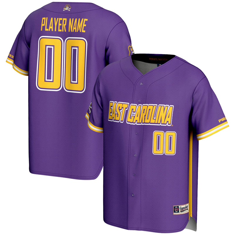 ECU Pirates Baseball Jersey, Purple Sportswear Jersey Shirt, Lightweight Breathable Athletic Jersey, Casual Gift for Men, Style 201141623