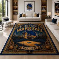 GSW Heritage Floor - Bridge Emblem in Gold and Navy
