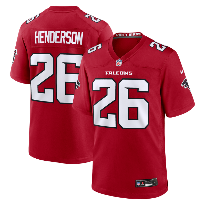 CJ Henderson Atlanta Falcons Football Jersey, Red Game Sportswear Jersey Shirt, Lightweight Breathable Athletic Jersey, Casual Gift for Men