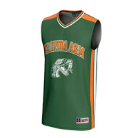 Florida A&M Rattlers Basketball Jersey, Green Sportswear Jersey Shirt, Sleeveless Athletic Tank Jersey, Casual Gift for Men
