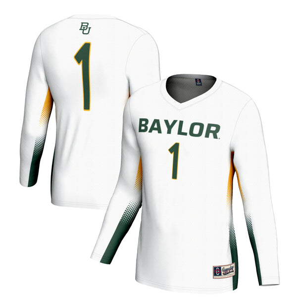 #1 Baylor Bears Lightweight Volleyball Jersey - White