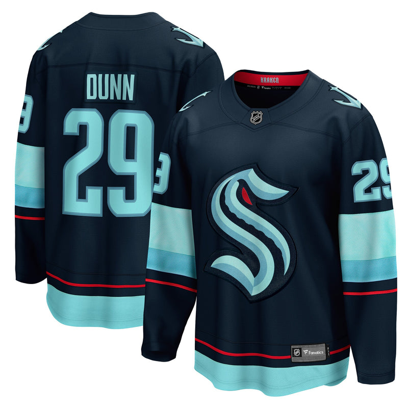 Vince Dunn Seattle Kraken Hockey Jersey, Blue Breakaway Home Sportswear Jersey Shirt, Long Sleeve Hockey Sweater Jersey, Casual Gift for Men