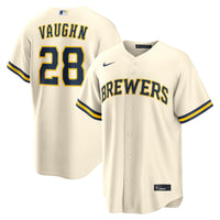 Andrew Vaughn Milwaukee Brewers Baseball Jersey, Cream Sportswear Jersey Shirt, Lightweight Breathable Athletic Jersey, Casual Gift for Men