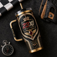 Driven By Greatness - 23XI Crest Tumbler in Black and Gold