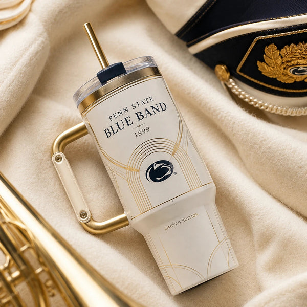 PSU Blue Band 1899 - Ivory and Gold Art Deco Tumbler - main