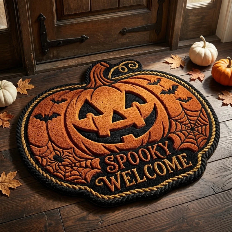 Spooky Welcome - The Grinning Pumpkin Threshold Mat