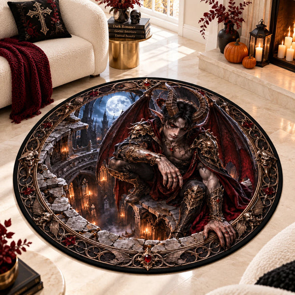 Moonlit Vigil - Circular Gothic Floor Composition - main