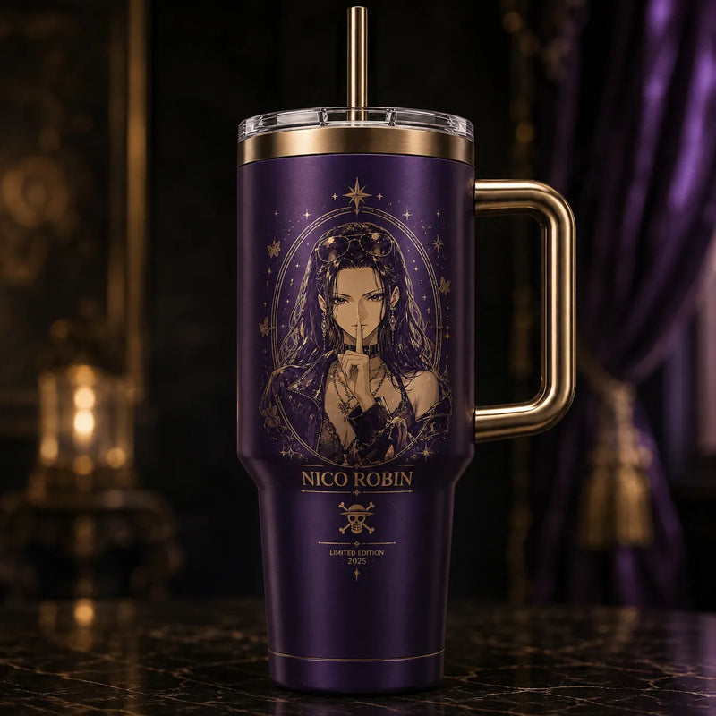 Silent Signal - Robin in Violet and Antique Gold