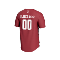 Temple Owls Soccer Jersey, Cherry/White Fashion Sportswear Jersey Shirt, Lightweight Breathable Athletic Jersey, Casual Gift for Men