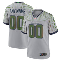 Seattle Seahawks Football Jersey, Gray Game Sportswear Jersey Shirt, Lightweight Breathable Athletic Jersey, Casual Gift for Men