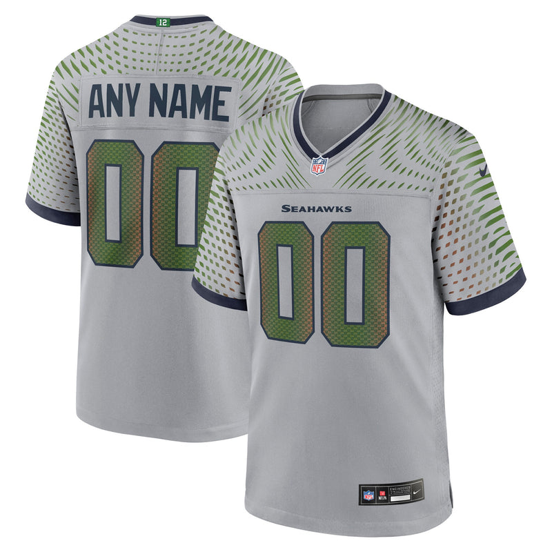 Seattle Seahawks Football Jersey, Gray Game Sportswear Jersey Shirt, Lightweight Breathable Athletic Jersey, Casual Gift for Men