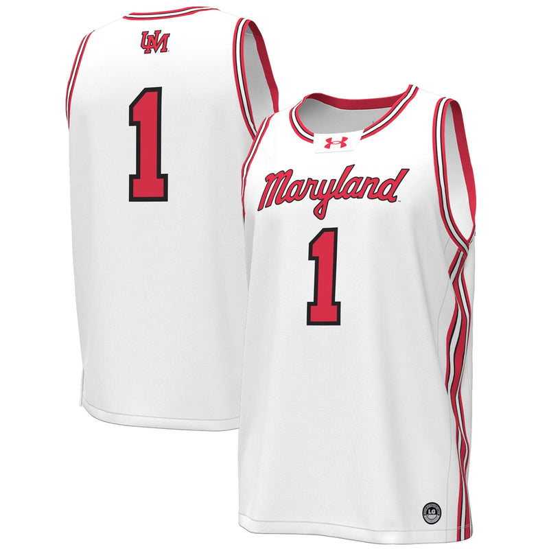 Maryland Terrapins Basketball Jersey, White Replica Throwback Sportswear Jersey Shirt, Sleeveless Athletic Tank Jersey, Casual Gift for Men