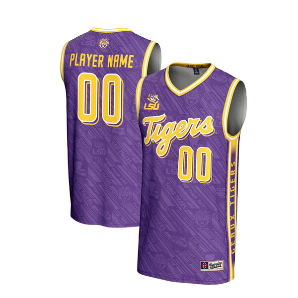 LSU Tigers NIL Pick-A-Player Basketball Highlight Print Lightweight Jersey - Purple