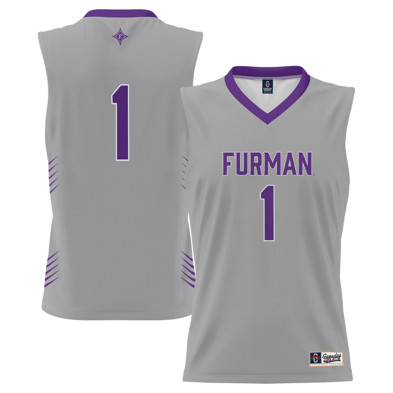 Furman Paladins Basketball Jersey, Gray Lightweight Sportswear Jersey Shirt, Sleeveless Athletic Tank Jersey, Casual Gift for Men
