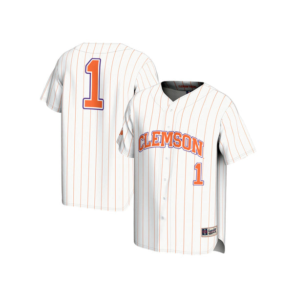 #1 Clemson Tigers Lightweight Baseball Fashion Jersey - White