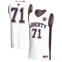Liberty Flames Basketball Jersey, White Fashion Lightweight Sportswear Jersey Shirt, Sleeveless Athletic Tank Jersey, Casual Gift for Men