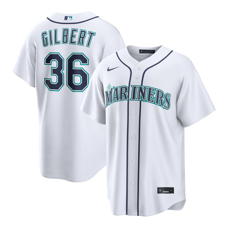 Logan Gilbert Seattle Mariners Baseball Jersey, White Sportswear Jersey Shirt, Lightweight Breathable Athletic Jersey, Casual Gift for Men