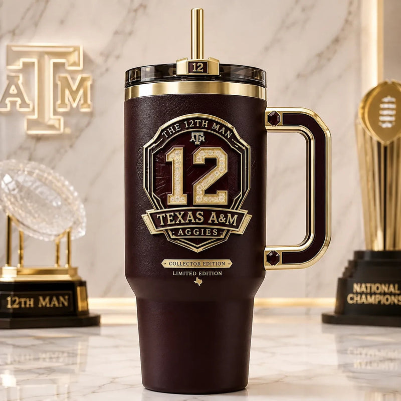 TAMU 12 - Crest, Gold Line and Maroon Field