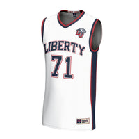 Liberty Flames Basketball Jersey, White Fashion Lightweight Sportswear Jersey Shirt, Sleeveless Athletic Tank Jersey, Casual Gift for Men