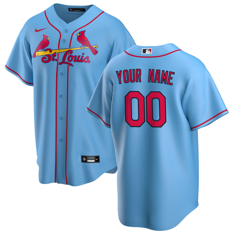 St. Louis Cardinals Baseball Jersey, Light Blue Replica Sportswear Jersey Shirt, Lightweight Breathable Athletic Jersey, Casual Gift for Men