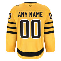 Pittsburgh Penguins Hockey Jersey, Gold Sportswear Jersey Shirt, Long Sleeve Hockey Sweater Jersey, Casual Gift for Men, Style 203134977