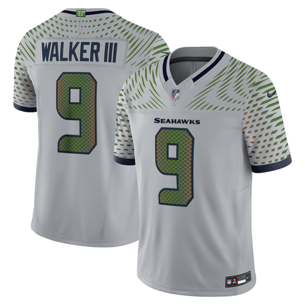 Seattle Seahawks Kenneth Walker III Wolf Gray 2025 Rivalries Collection Stitched Limited Jersey