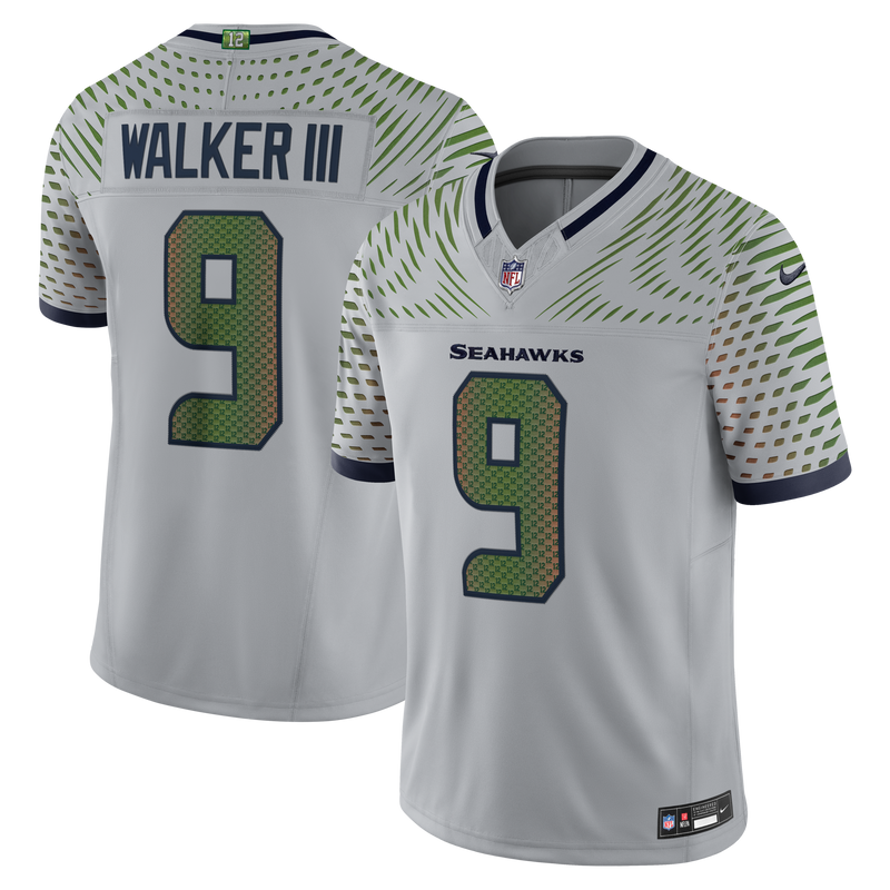 Kenneth Walker III Seattle Seahawks Football Jersey, Gray Sportswear Jersey Shirt, Lightweight Breathable Athletic Jersey, Casual Gift for Men