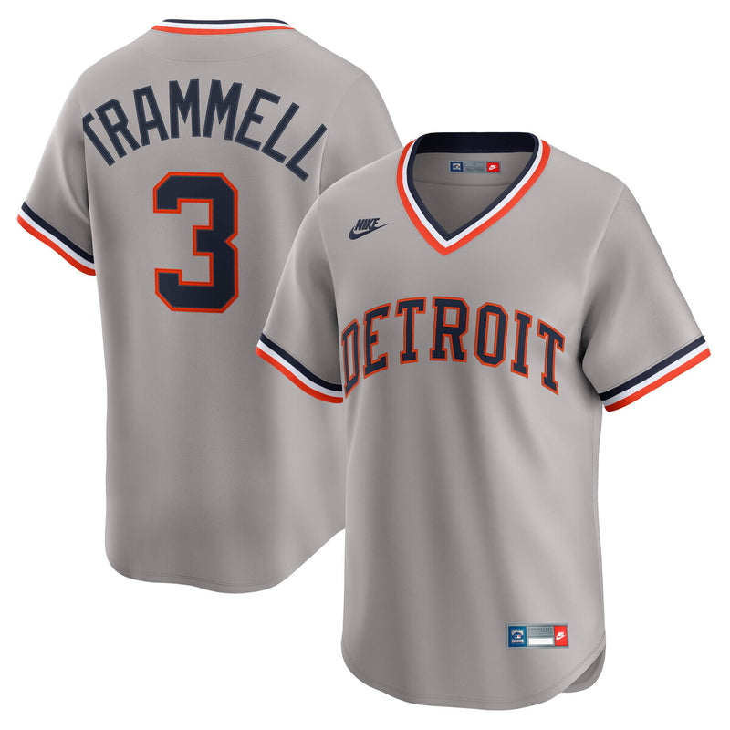 Alan Trammell Detroit Tigers Baseball Jersey, Gray Limited Sportswear Jersey Shirt, Lightweight Breathable Athletic Jersey, Casual Gift for Men