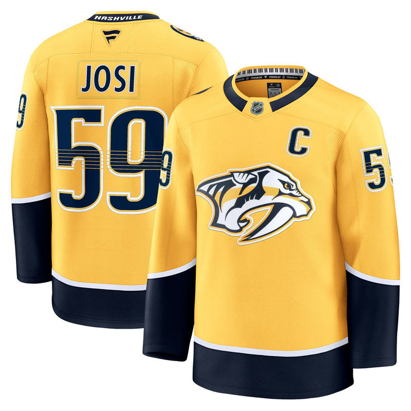 Roman Josi Nashville Predators Hockey Jersey, Yellow Premium Sportswear Jersey Shirt, Long Sleeve Hockey Sweater Jersey, Casual Gift for Men