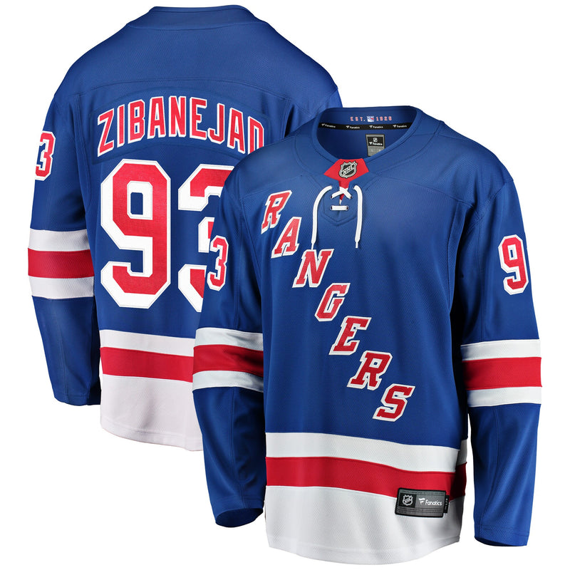 Mika Zibanejad New York Rangers Hockey Jersey, Blue Breakaway Sportswear Jersey Shirt, Long Sleeve Hockey Sweater Jersey, Casual Gift for Men