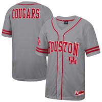 Houston Cougars Free Spirited Baseball Jersey, Gray Sportswear Jersey Shirt, Lightweight Breathable Athletic Jersey, Casual Gift for Men