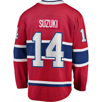 Nick Suzuki Montreal Canadiens Hockey Jersey, Red Breakaway Home Sportswear Jersey Shirt, Long Sleeve Hockey Sweater Jersey, Casual Gift for Men