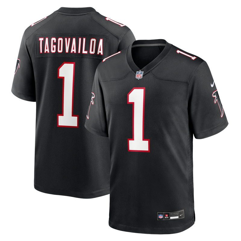 Tua Tagovailoa Atlanta Falcons Football Jersey, Black Game Sportswear Jersey Shirt, Lightweight Breathable Athletic Jersey, Casual Gift for Men