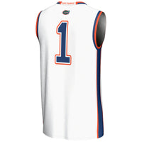 Florida Gators Basketball Jersey, White Sportswear Jersey Shirt, Sleeveless Athletic Tank Jersey, Casual Gift for Men, Style 200724638