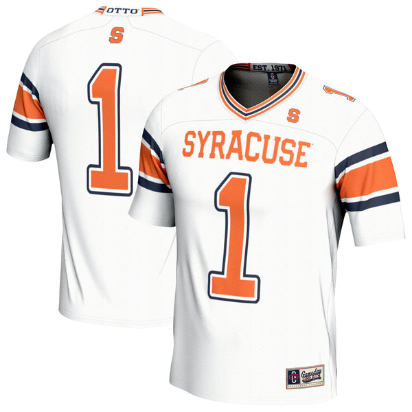 #1 Syracuse Orange Lightweight Collegiate Football Fashion Jersey - White