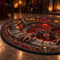 The Pit Below - A Circular Descent in Gothic Red