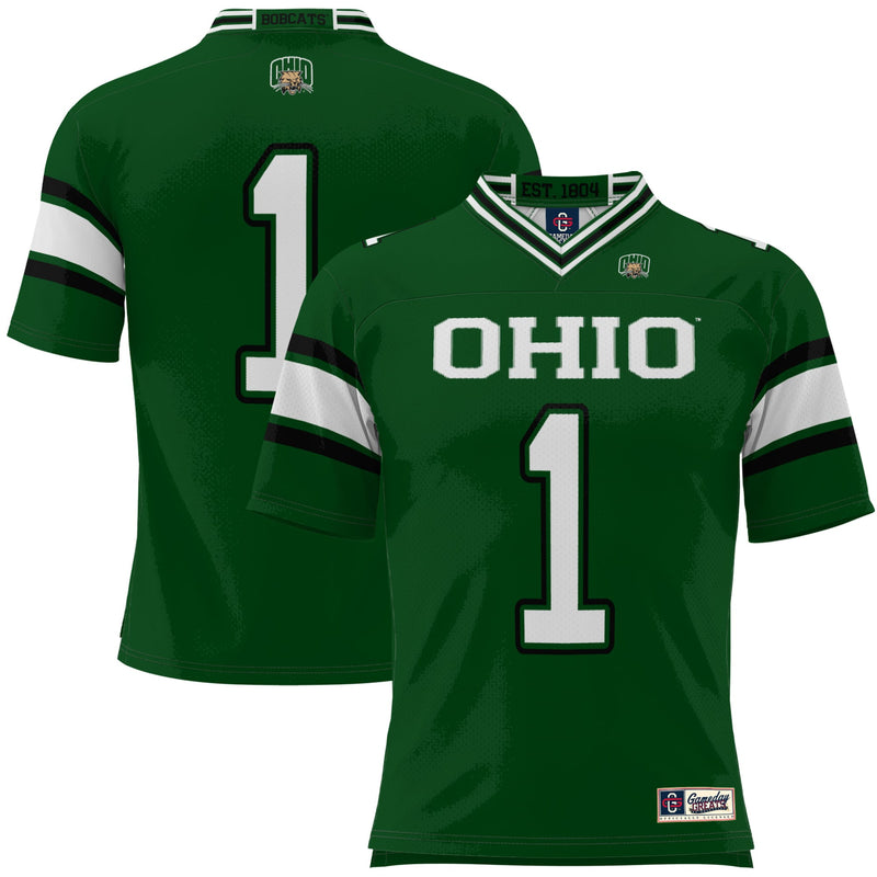 Ohio Bobcats Football Jersey, Green Sportswear Jersey Shirt, Lightweight Breathable Athletic Jersey, Casual Gift for Men, Style 200425286