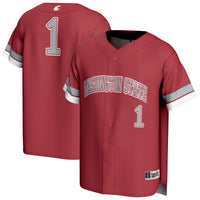 Washington State Cougars Baseball Jersey, Crimson Fashion Sportswear Jersey Shirt, Lightweight Breathable Athletic Jersey, Casual Gift for Men