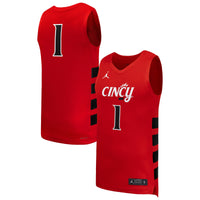 Cincinnati Bearcats Basketball Jersey, Red Replica Sportswear Jersey Shirt, Sleeveless Athletic Tank Jersey, Casual Gift for Men